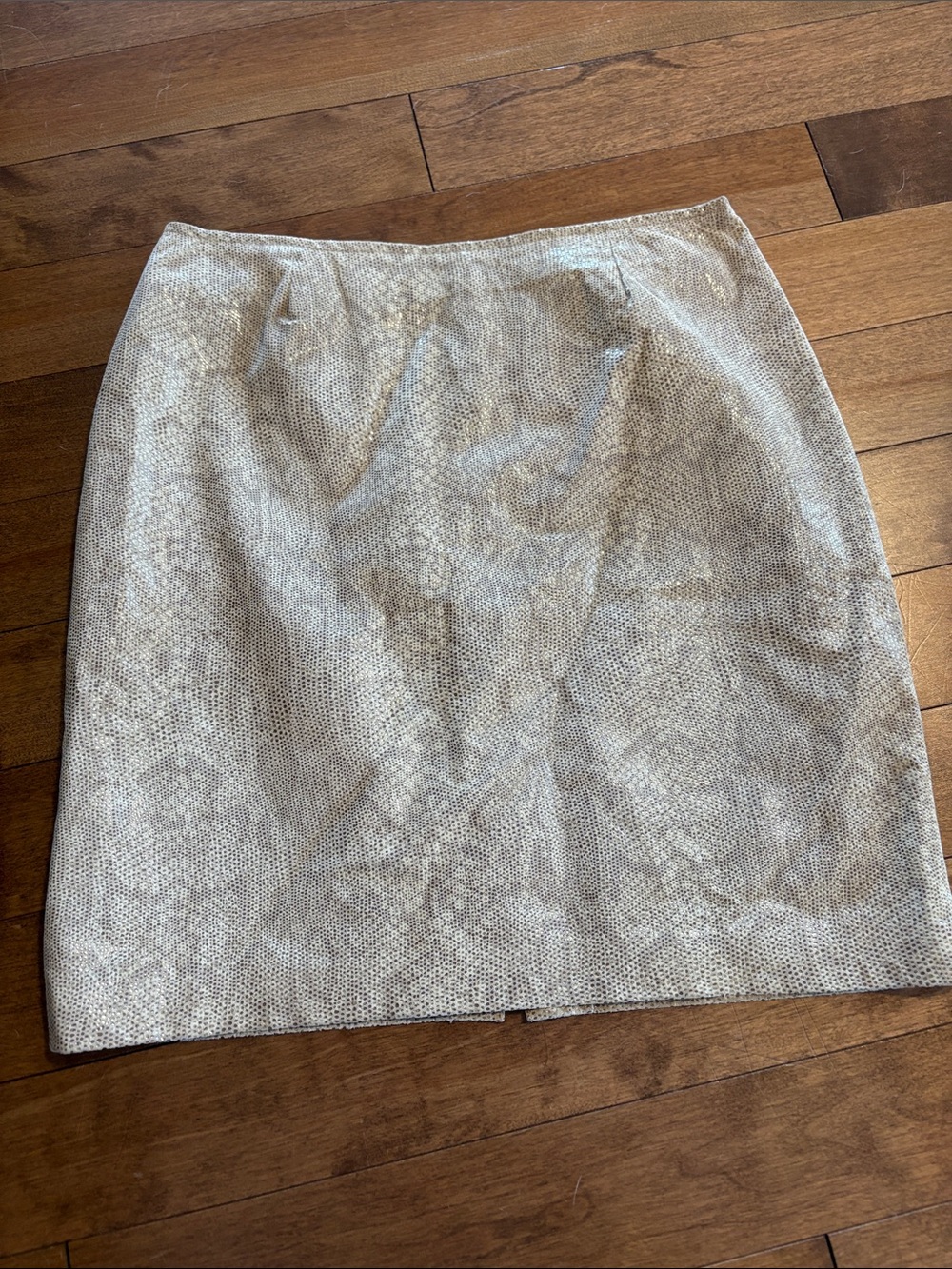 Vintage Danier Cream Snake-Print Pencil Skirt